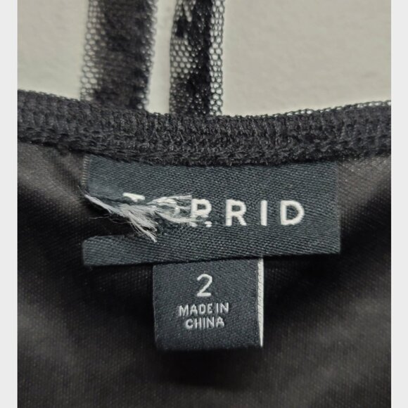 NEW Torrid 2 Black Clip Dot Mesh Flutter Sleeve Babydoll Top 2X 18 20 - Picture 8 of 10